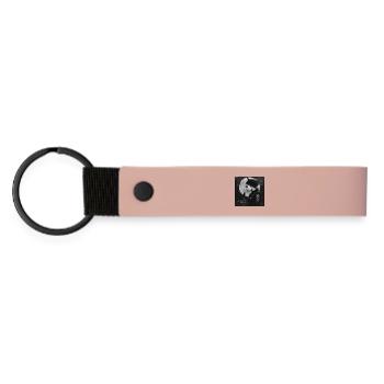 Night Cat and Demon Girl - Matte Pu Keyring - pink - Front