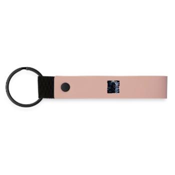 Mystischer Totenschädel mit Zitat - Matte PU Schlüsselanhänger - Rosa - Vorne