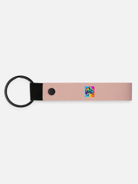 Chamäleon - Matte PU Schlüsselanhänger - Rosa
