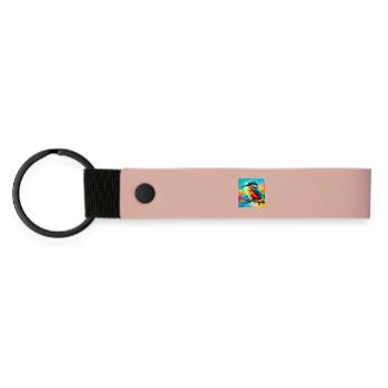 kingfisher - Matte Pu Keyring - pink - Front