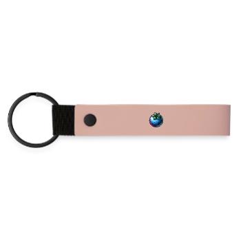 Baie Bleue Néon et Feuillage - Porte-clés en PU mat - rose - Devant