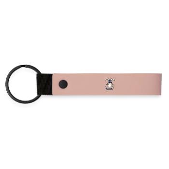 Chinchilla Chiller Chillen Urlaub Cool Chinchiller - Matte PU Schlüsselanhänger - Rosa - Vorne