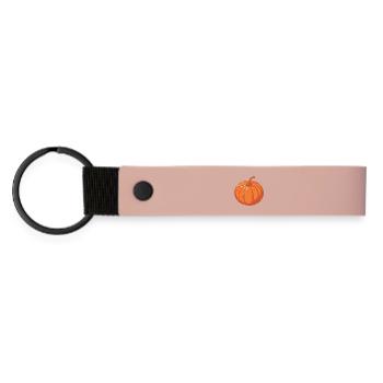 Citrouille Illustration Automne Vintage - Porte-clés en PU mat - rose - Devant