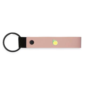 Zitrusscheibe Abstrakt - Matte PU Schlüsselanhänger - Rosa - Vorne
