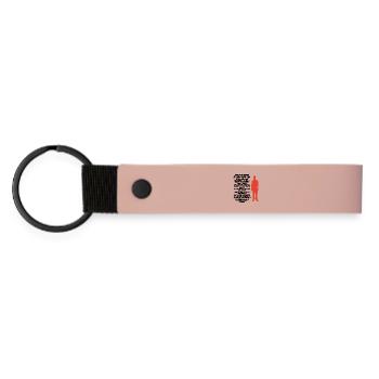 Rote menschliche Figur auf schwarzem Hintergrund - Matte PU Schlüsselanhänger - Rosa - Vorne