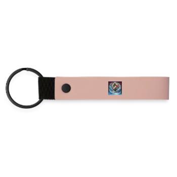 Christmas skeleton elf - Matte Pu Keyring - pink - Front
