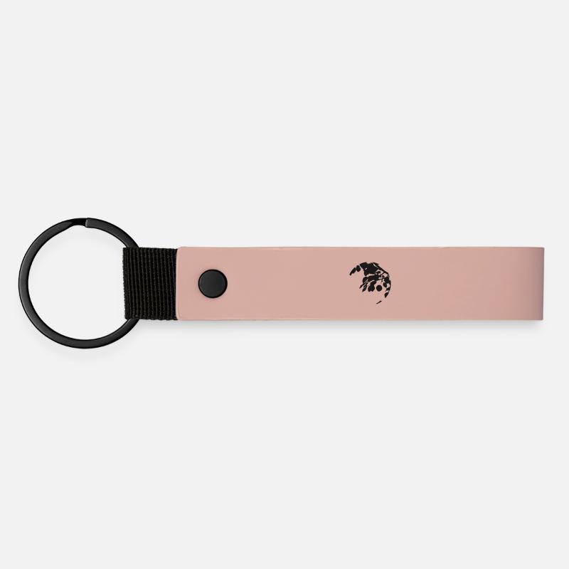 Silhouette circulaire eucalyptus - Porte-clés en PU mat - rose