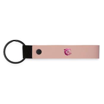 Dolphins - Matte Pu Keyring - pink - Front