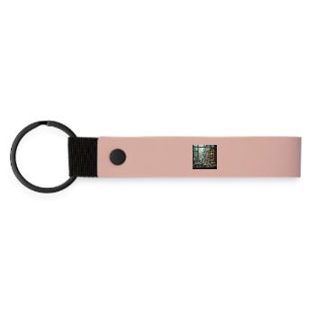 Snowy Window Bakery Pastries - Matte Pu Keyring - pink - Front