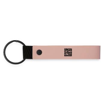 Chanter, c’est comme respirer, mais en plus fou ! - Porte-clés en PU mat - rose - Devant