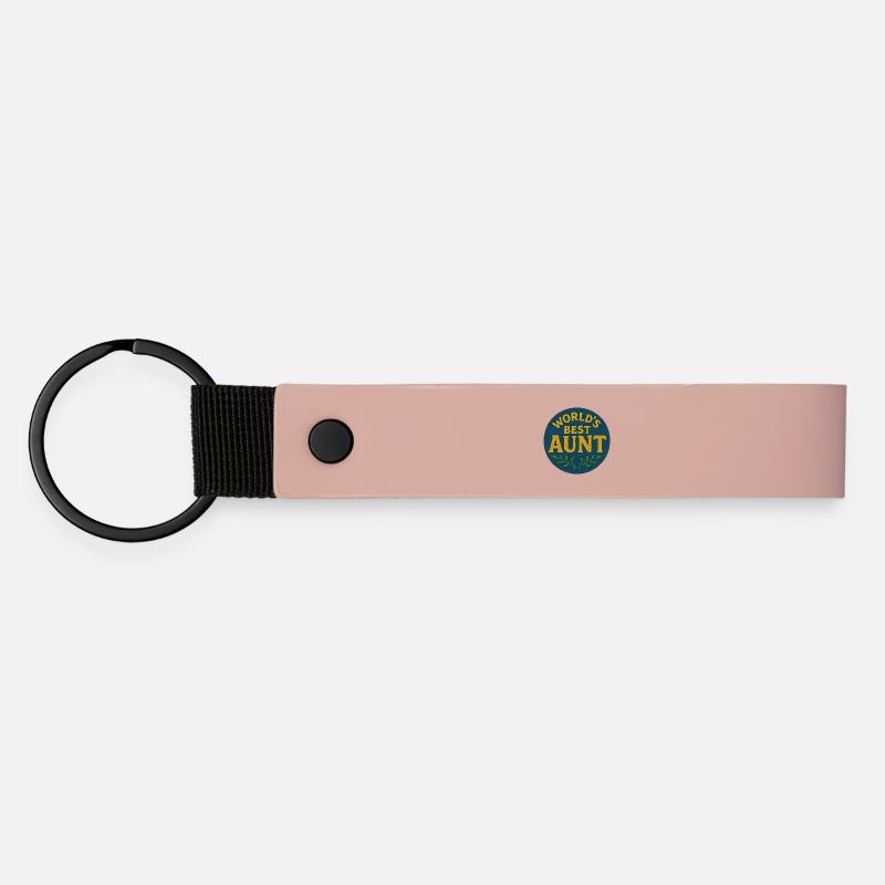 World's Best Aunt Patch - Matte Pu Keyring - pink