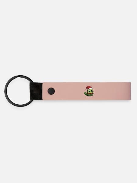 Wurm Weihnachten Xmas - Matte PU Schlüsselanhänger - Rosa