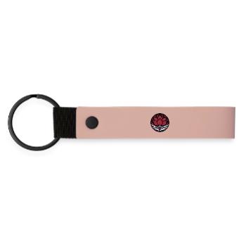 Red Lotus Flower – Spiritual Ornament Design - Matte Pu Keyring - pink - Front
