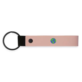 Planet Erde - Matte PU Schlüsselanhänger - Rosa - Vorne