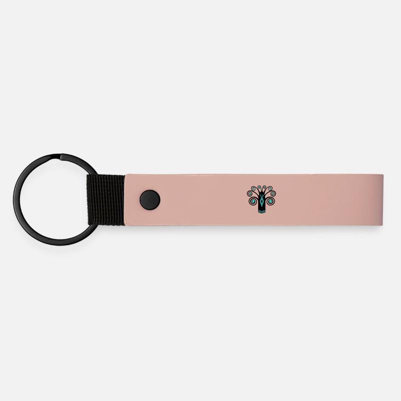 Graphique d’oiseaux - Porte-clés en PU mat - rose