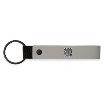 Hypnotic black and white spiral - Matte Pu Keyring - light grey - Front