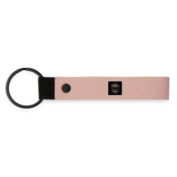 Paillettes dorées Bonne année - Porte-clés en PU mat - rose - Devant