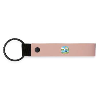 Bouno the Little Adventurer at the Lake - Children's Comic - Matte Pu Keyring - pink - Front