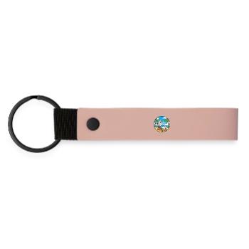 Cool Llama Beach Vacation Summer Vibes - Matte Pu Keyring - pink - Front
