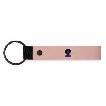 Schallplatten Kopf - Matte PU Schlüsselanhänger - Rosa - Vorne