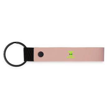 Rave til Dawn – Alien Party! Mayday, EDM - Matte PU Schlüsselanhänger - Rosa - Vorne