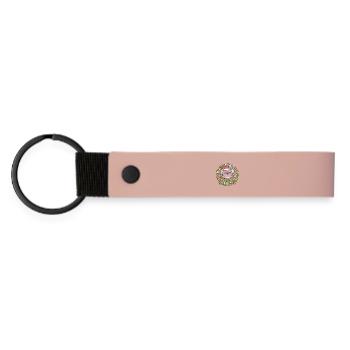 Süßer Koalabär im Weihnachtskranz - Matte PU Schlüsselanhänger - Rosa - Vorne