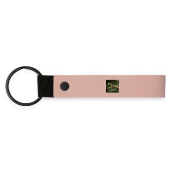 Gottesanbeterin Makro  Elegante Fangschrecke - Matte PU Schlüsselanhänger - Rosa - Vorne