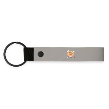 Capybara with ramen vibes - Matte Pu Keyring - light grey - Front