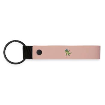 Dessin animé de lunettes T-Rex à appliquer à la perfection - Porte-clés en PU mat - rose - Devant