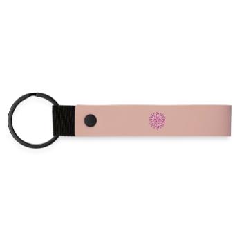 Mandala - Matte PU Schlüsselanhänger - Rosa - Vorne