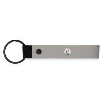 Unicorn Yogi Meditation - Matte Pu Keyring - light grey - Front