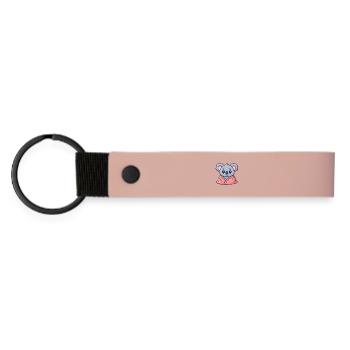 Kawaii-Koala in rosa Laken gewickelt - Matte PU Schlüsselanhänger - Rosa - Vorne
