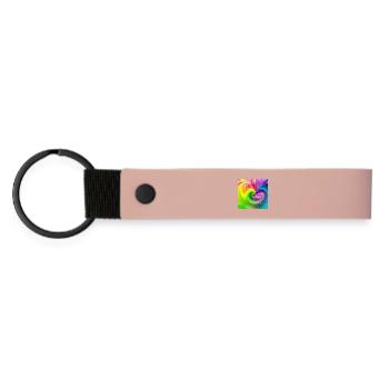 Farbwirbel Neon Regenbogen - Matte PU Schlüsselanhänger - Rosa - Vorne