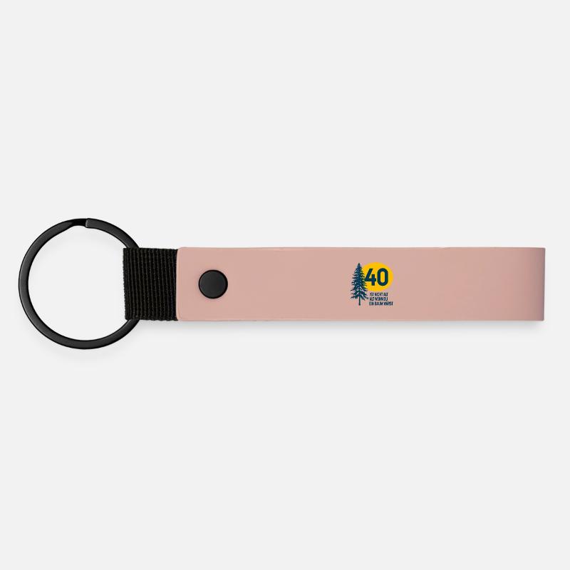 40th Birthday Tree Saying - Matte Pu Keyring - pink