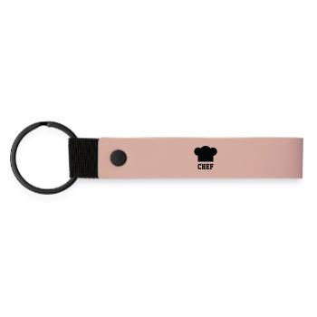 Chef Toque - Kitchen - Cook - Matte Pu Keyring - pink - Front