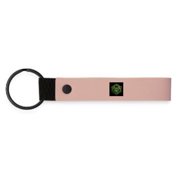 Grünes Fraktal-Kaleidoskop - Matte PU Schlüsselanhänger - Rosa - Vorne