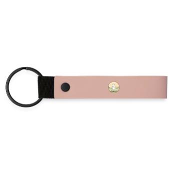 Yoga Llama Alpaca macht Baumpose - Matte PU Schlüsselanhänger - Rosa - Vorne