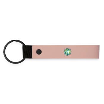 Earth Day Circle: Reduce Reuse Recycle - Matte Pu Keyring - pink - Front