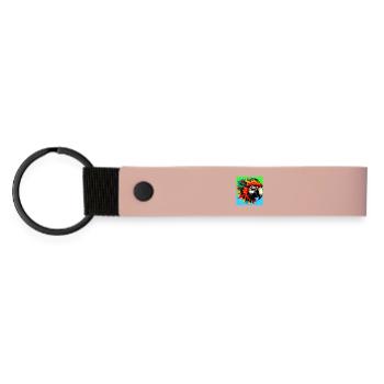 Papagei - Matte PU Schlüsselanhänger - Rosa - Vorne