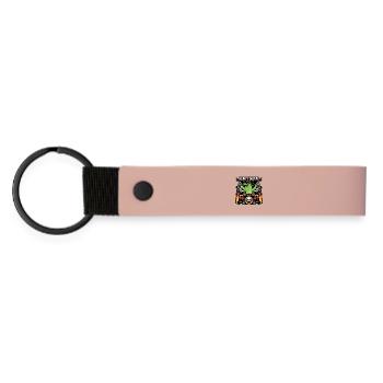 Heavy-Metal-Saurus am Schlagzeug - Matte PU Schlüsselanhänger - Rosa - Vorne