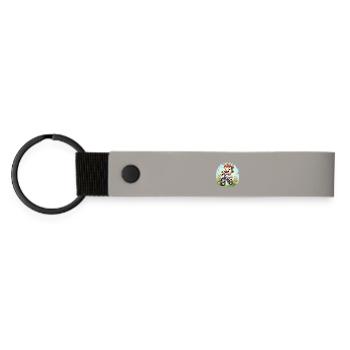 Amoureux des animaux joyeux à vélo - Porte-clés en PU mat - gris clair - Devant