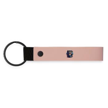 DJ  Kopfhörern Neonflair - Matte PU Schlüsselanhänger - Rosa - Vorne