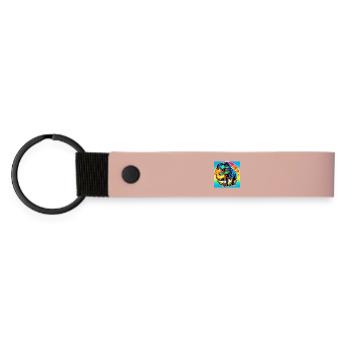 dinosaure - Porte-clés en PU mat - rose - Devant