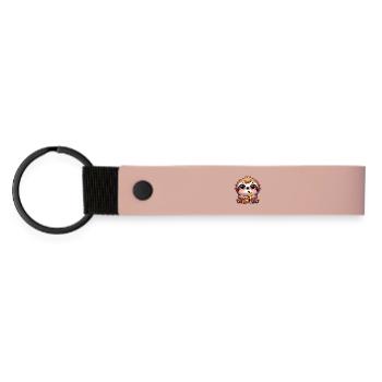 Süßes Faultier Saxofon Musiker Cartoon Jazz - Matte PU Schlüsselanhänger - Rosa - Vorne