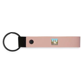 Can de Palleiro Peregrino - Matte PU Schlüsselanhänger - Rosa - Vorne