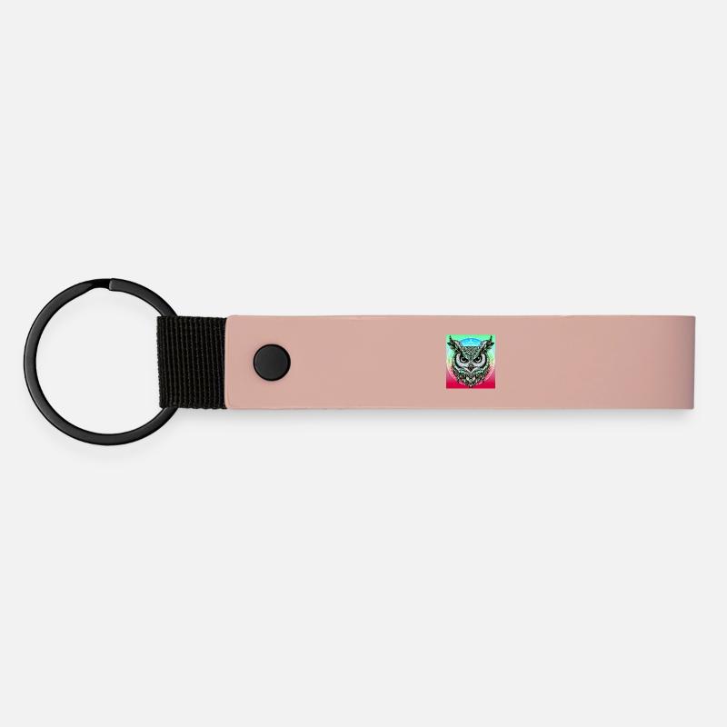 owl - Matte Pu Keyring - pink