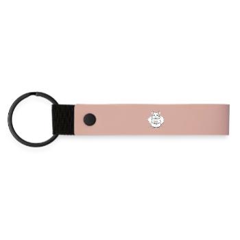 Heart Mouse Charm - Matte Pu Keyring - pink - Front