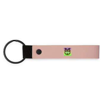 Wolf - Matte Pu Keyring - pink - Front