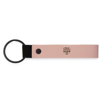 Stolze Bulldog Mutter, Bulldogge - Matte PU Schlüsselanhänger - Rosa - Vorne