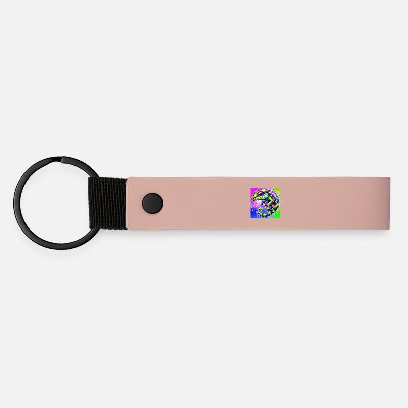 Gecko - Matte Pu Keyring - pink